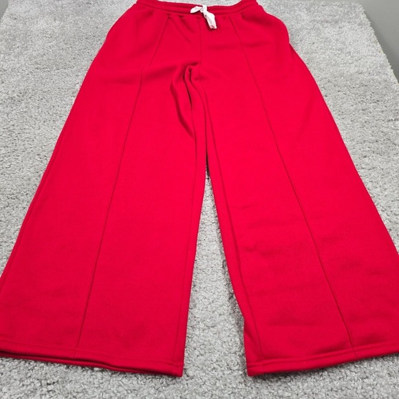 Missguided Sweatpants Womens Large Red Wide Leg Drawstring Pants Hip Hop - Picture 2 of 13